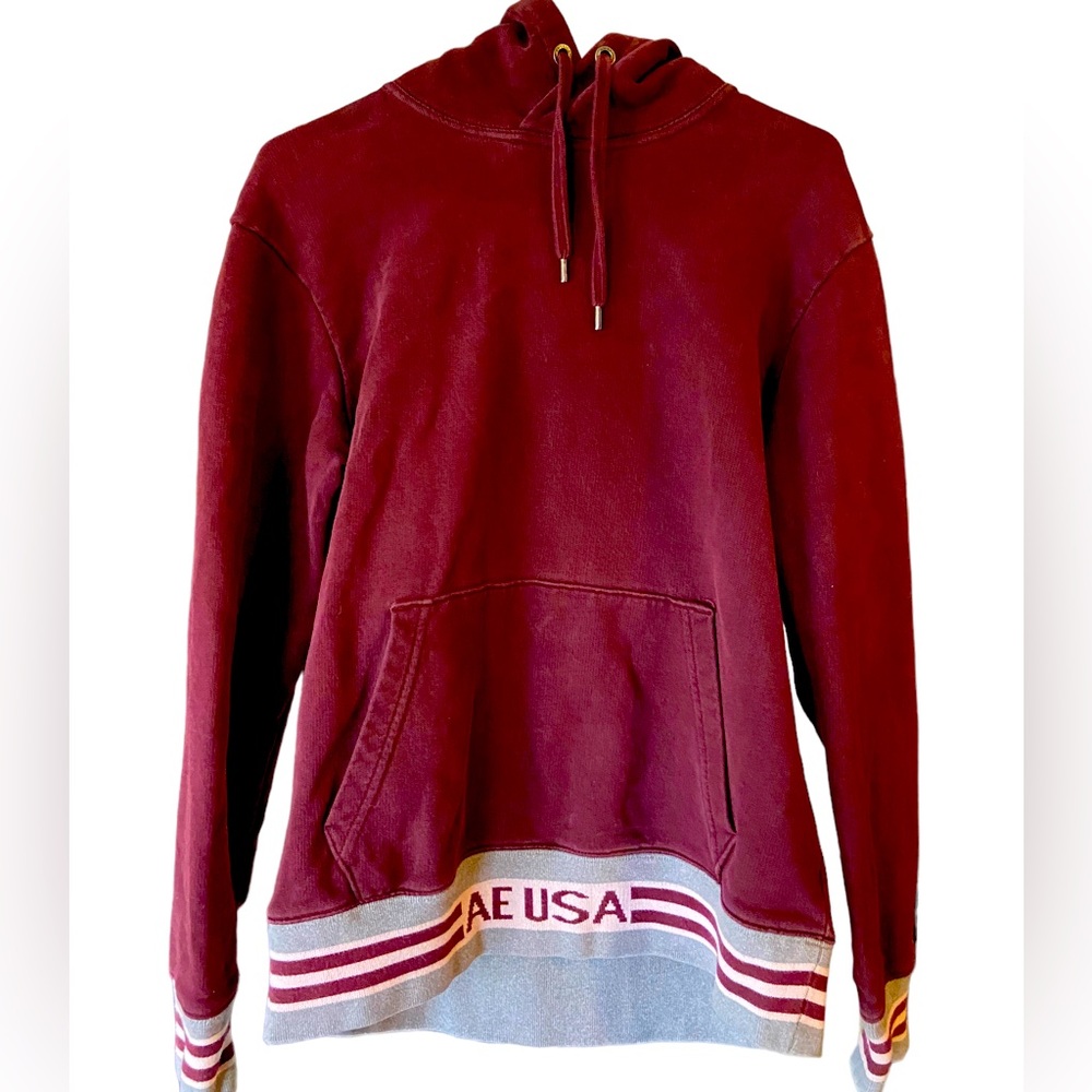 Retro Vintage American Eagle Outfitters Men’s Deep Red AE Hoodie MINTY 90e
